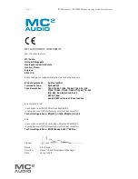 Preview for 4 page of MC2 Audio E100 Operating Instructions Manual