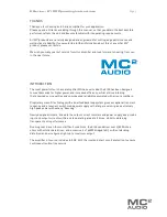 Preview for 5 page of MC2 Audio E100 Operating Instructions Manual