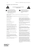 Preview for 6 page of MC2 Audio E100 Operating Instructions Manual