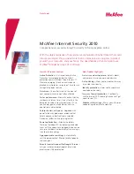 McAfee INTERNET SECURITY 2010 Datasheet preview