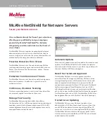 McAfee NETSHIELD - FOR NETWARE SERVERS Datasheet preview