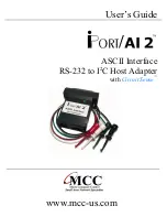 MCC iPort/AI 2 RS-232 to I2C host adapter with Circuit Sense User Manual предпросмотр