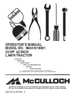 Preview for 1 page of McCulloch 96041018001 Operator'S Manual