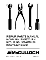 Preview for 1 page of McCulloch BH55Y21RH Repair Parts Manual