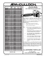 McCulloch Mac 3516 Illustrated Parts List preview