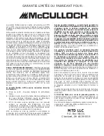 Preview for 44 page of McCulloch MT725 Operator'S Manual