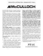 Preview for 72 page of McCulloch MT725 Operator'S Manual