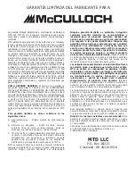 Preview for 64 page of McCulloch MT765 Operator'S Manual