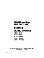 McDonough Power Equipment Comet 304R Service Manual And Parts List preview