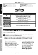 Предварительный просмотр 2 страницы McGraw 58494 Owner'S Manual & Safety Instructions