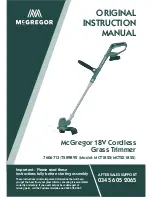 McGREGOR MCT1825 Original Instruction Manual preview