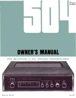 Предварительный просмотр 1 страницы McIntosh C 504 Owner'S Manual