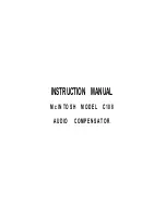 Предварительный просмотр 1 страницы McIntosh C108 - Instruction Manual