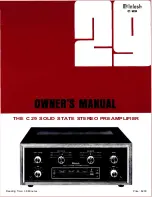 Предварительный просмотр 1 страницы McIntosh C29 - Owner'S Manual