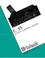 Предварительный просмотр 1 страницы McIntosh C35 - SERVICE Owner'S Manual