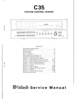 Предварительный просмотр 1 страницы McIntosh C35 - SERVICE Service Manual