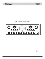 Предварительный просмотр 1 страницы McIntosh C42 Owner'S Manual