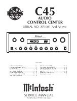 Предварительный просмотр 1 страницы McIntosh C45 Service Manual