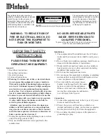 Preview for 2 page of McIntosh CR16 - SERVICE Owner'S Manual