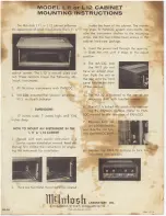 McIntosh L11 CABINET - MOUTING Instructions предпросмотр