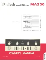 Предварительный просмотр 1 страницы McIntosh MA 230 - SERVICS BULLETINS Owner'S Manual