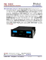 Предварительный просмотр 2 страницы McIntosh MA5300 Manual