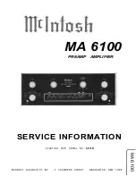 McIntosh MA6100 B Service Information предпросмотр