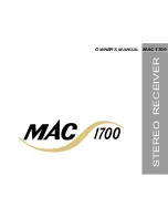 McIntosh Mac 1700 Owner'S Manual preview