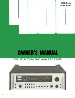 McIntosh MAC 4100 Owner'S Manual предпросмотр