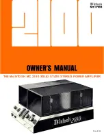 Предварительный просмотр 1 страницы McIntosh MC 2100 Owner'S Manual