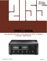 Предварительный просмотр 1 страницы McIntosh MC 2155 Owner'S Manual