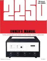 Предварительный просмотр 1 страницы McIntosh MC 2250 Owner'S Manual