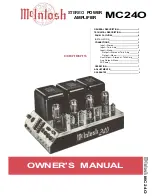 McIntosh MC 240 Owner'S Manual предпросмотр