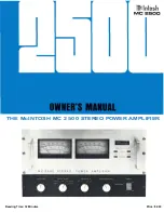 McIntosh MC 2500 Owner'S Manual предпросмотр