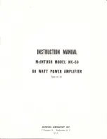 McIntosh MC-60 Instruction Manual preview