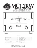 Предварительный просмотр 1 страницы McIntosh MC1.2KW Service Manual