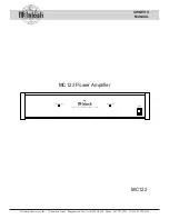 Предварительный просмотр 1 страницы McIntosh MC122 Owner'S Manual