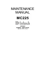 Предварительный просмотр 1 страницы McIntosh MC225 Maintenance Manual