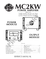 Предварительный просмотр 1 страницы McIntosh MC2KW Service Manual