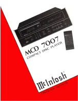 McIntosh MCD 7007 Owner'S Manual preview