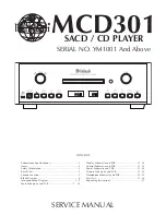 Preview for 1 page of McIntosh MCD301 Service Manual