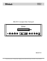 McIntosh MCD751 Owner'S Manual preview