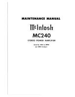 Предварительный просмотр 1 страницы McIntosh MMC240 Maintenance Manual