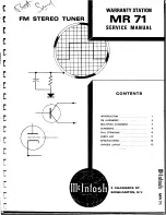 Preview for 1 page of McIntosh MR 71 FM Service Manual