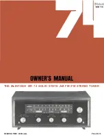 McIntosh MR 74 Owner'S Manual предпросмотр