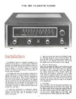 Preview for 4 page of McIntosh MR 75 Owner'S Manual