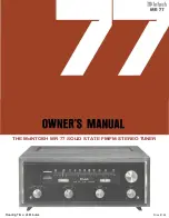 McIntosh MR 77 Owner'S Manual preview