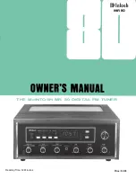 McIntosh MR80 Owner'S Manual preview