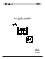 McIntosh MSS410 Owner'S Manual предпросмотр