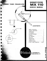 Предварительный просмотр 1 страницы McIntosh MX 110 Service Manual